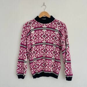 Cabin Creek – Vintage Pink Nordic Fair Isle Knit Pullover Sweater